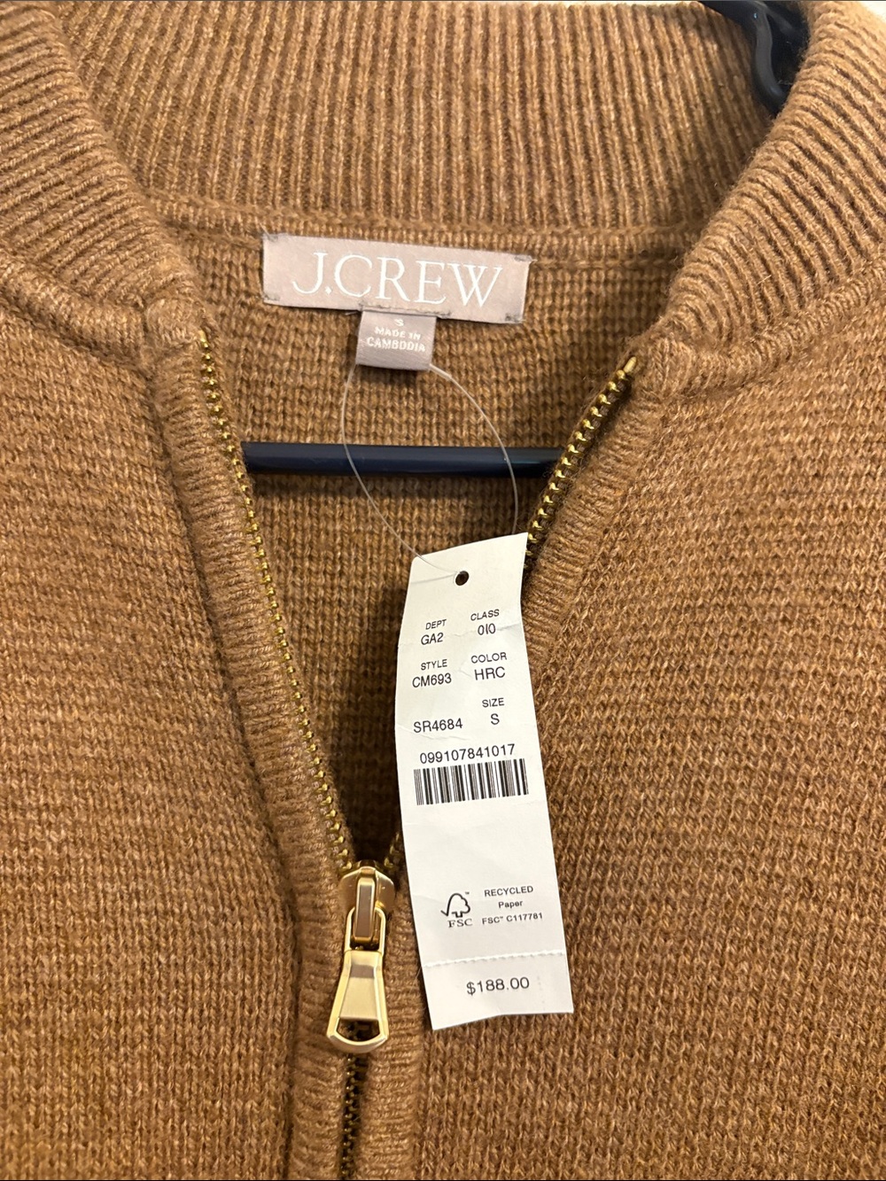 J Crew Full-zip Flight Sweater Jacket - Picture 3 of 8
